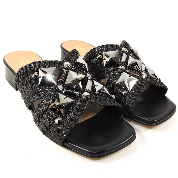 VERNISSAGE 🇮🇹 WOMEN'S BLACK FASHION COMFORT MULES - Picture 2 of 8